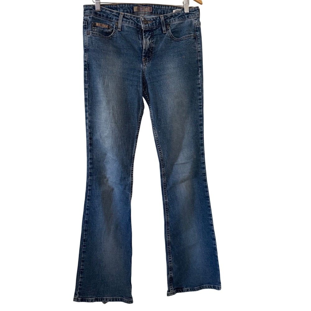 LEI Jeans Flare Leg Y2K Low Rise Vintage Denim Medium Wash Blue Size 11 - Picture 2 of 6